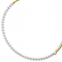 Halsreif Choker Gelbgold 585 Süßwasser Zuchtperlen 5mm 