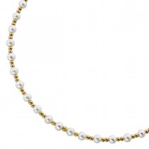 Perlen Halsreif Gelbgold 585 Süßwasser Zuchtperlen