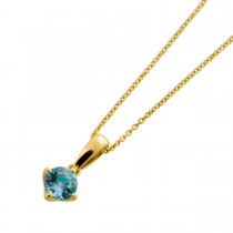 Aquamarin Collier  Anhänger Gold 585 14K natürlicher Edelstein 0.5ct