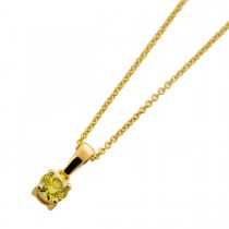 Brillantkette Anhänger Gold 585 14K gelber Natur Diamant 0.25ct