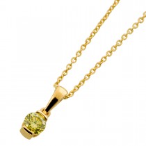 Brillantkette Anhänger Gold 585 14K gelber Natur Diamant 0.25ct