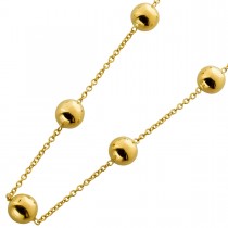 Ankerkette Gold 375 9 Karat Kugelanhänger 8mm