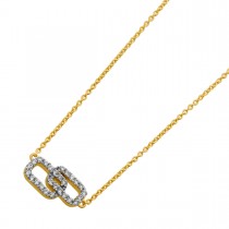 Paperclip Brillantkette Gold 333 8K Lab Grown Diamanten 0.14ct