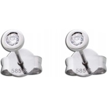 Solitär Diamantohrstecker Brillantohrringe Weißgold 585 14Kt 0,15 Carat TW /LP Lupenrein_01