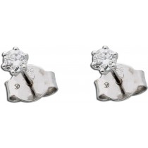 Ohrringe - Solitär Ohrstecker Weißgold 585 - 2 Brillanten zus. 0,15 Carat TW / LP Lupenrein1