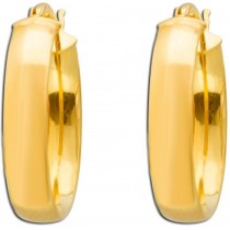 UNO A ERRE  Creolen Gelb Gold 9 Karat Scharnierverschluss