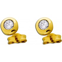 Solitär Ohrringe Ohrstecker Gelbgold 333 Zirkonia 5mm Zargengefasst_0