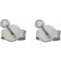Platin 950 Solitär Ohrstecker Natur Diamanten 0.15ct