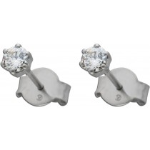 Diamant Ohrringe Brillant Ohrstecker Platin 950 Solitaerstecker 0,25 Carat W /SI  Krappenfassung