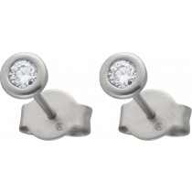 Platin 950 Solitär Ohrstecker Natur Diamanten 0.25ct 