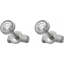 Platin 950 Solitär Ohrstecker Natur Diamanten 0.35ct