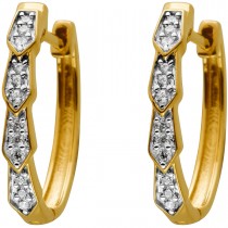 Brillant Creolen Gelbgold 585 14K Natur Diamanten 0.10ct 