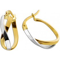 Creolen 17mm Gelbgold Weißgold 333 8 Karat Bicolor