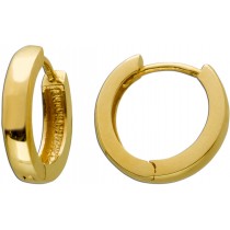 Creolen Gelbgold 585 14 Karat massiv poliert Ohrringe Damenschmuck