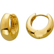 Creolen Oval 14mm Gelbgold 585 14 Karat Klapp Scharnier
