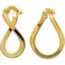 Designer Creolen Gelbgold 585 14 Karat feine Musterung Ohrschmuck