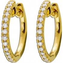 Brillant Creolen Gelbgold 750 18K Natur Diamanten 0.33ct