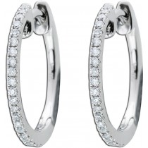 Brillant Creolen Weißgold 750 18K Natur Diamanten 0.17ct