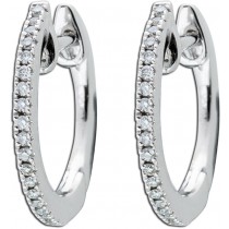 Brillant Creolen Weißgold 750 18K Natur Diamanten 0.10ct