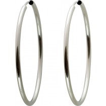 Hoops Creolen Weißgold 585 14 Karat 40mm flexibel 