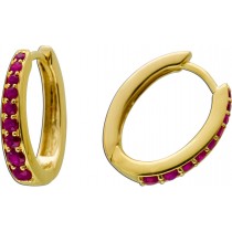 Rubin Creolen Gold 585 14K rote Natur Edelsteine 0.62ct