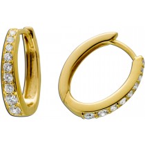 Brillant Creolen Gold 585 14K Natur Diamanten 0.51ct.  