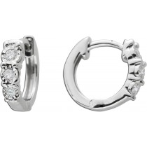 Diamant Creolen Weißgold 585 14K Natur Diamanten 0.10ct 