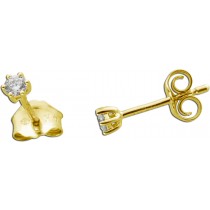 Solitär Ohrstecker 0.10ct F VS Gelbgold 585 14K Lab Grown Diamonds