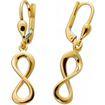 Infinity Ohrhänger Gelbgold 333 8 Karat Unendlichkeit