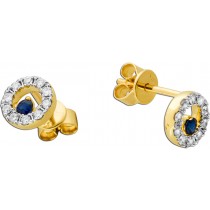 Happy Lady Saphir Ohrstecker Gold 585 14K Natur Diamanten