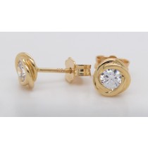 Ohrstecker Gelbgold 585 14 Karat weiße Zirkonia Steine 