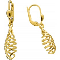 Ohrhänger Gelbgold 585 14 Karat Spiral Design 