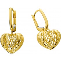 Herz Ohrhänger Ohrringe Gelbgold 585 14 Karat 