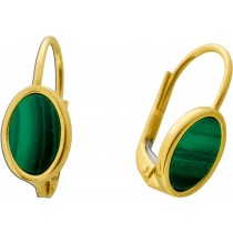 Malachit Ohrhänger Gold 333 8K grüne Natur Edelsteine