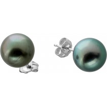 Tahiti Perlen Ohrstecker Weißgold 585 14K Perlen 10.5mm
