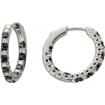 Lab Grown Creolen 0.50ct Weißgold 585 14K weiße schwarze Diamanten