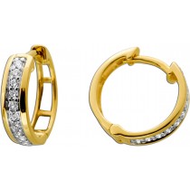 Diamant Creolen 0.25ct Gold 585 14 Karat Lab Grown Brillanten IGI