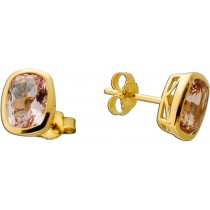 Morganit Ohrstecker Gold 585 14K rosa Edelsteine 2.20ct