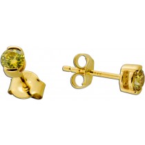 Brillant Ohrstecker Gold 585 14K gelbe Natur Diamanten 0.50ct