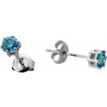 Brillant Ohrstecker 950 Platin Blaue Natur Diamanten 0.50ct