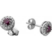 Brillant Ohrstecker Platin 950 pinke weisse Natur Diamanten 0.75ct