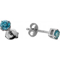 Brillant Ohrstecker 950 Platin Blaue Natur Diamanten 0.50ct