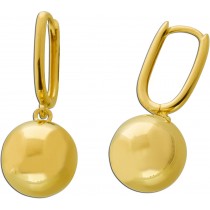 Ovale Creolen Kugel Anhänger Gold 585 14K