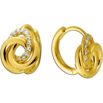 Infinity Creolen Gold 333 8K weiße Zirkonia Steine