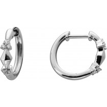 Diamant Creolen Weißgold 375 9K Lab Grown Diamanten 0.07ct