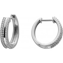 Diamant Creolen Weißgold 375 9K Lab Grown Diamanten 0.20ct