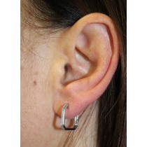 Diamant Creolen Weißgold 375 9K Lab Grown Diamanten 0.12ct