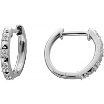 Diamant Creolen Weißgold 375 9K Lab Grown Diamanten 0.10ct