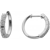 Brillant Creolen Weißgold 375 9K Lab Grown Diamanten 0.15ct