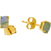 Labradorit Ohrstecker Gelbgold 14K 585 natürliche Labradorite 140ct. 